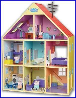 Peppa's Wooden Playhouse Peppa Pig Doll House & Wooden Figures Sustainable Toy