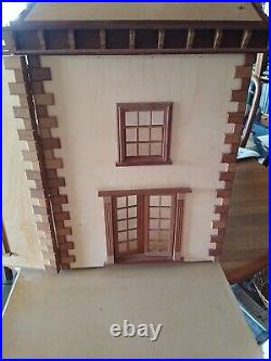 Perfect Project Large Georgian Wooden Dollhouse Built But Not Finished Inside