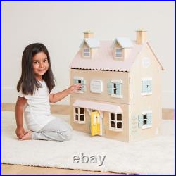 Personalised Ultimate Colourful Wooden Beige Doll's House Gift for Girls