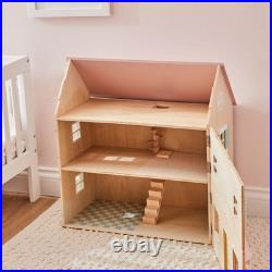Personalised Ultimate Colourful Wooden Beige Doll's House Gift for Girls