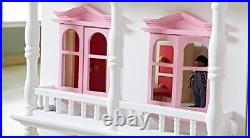 Pink Wooden Dolls House Victorian Dollhouse Play House Kids XMAS/BirthdayGift
