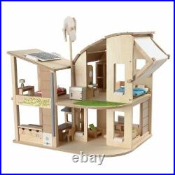 Plan Toys Green Doll House with Furniture 3+ 7156 Wooden DIY Dollhouse Play Kit