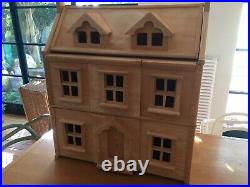 Plan Toys Wooden Dolls House (Victorian) with dolls and furniture