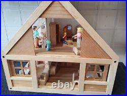 Plan Toys Wooden play house with furniture and characters