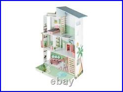 Playtive Barbie Wooden Premium Dolls House 15 Pieces Furniture 3 Floors 108cm
