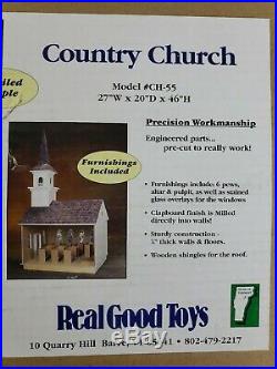 RETIRED Real Good Toys Country Church 1 Inch Scale CH-55 Wooden Dollhouse SCARCE