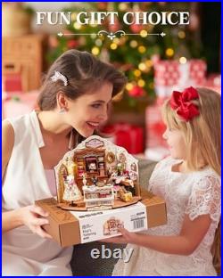 ROBOTIME DIY Miniature Dolls House Kit Elsa's Tailoring, Wooden Building Kits w