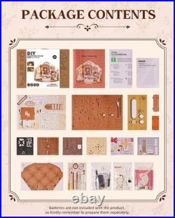 ROBOTIME DIY Miniature Dolls House Kit Elsa's Tailoring, Wooden Building Kits w