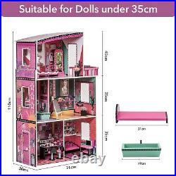 ROBOTIME Doll House 7-8, Wooden Dollhouse Large Dreamhouse(43.3 Tall) 25PCS