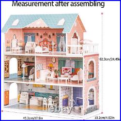 ROBUD Dolls House Wooden Toys for Kids Doll House Dollhouse with Accessories and