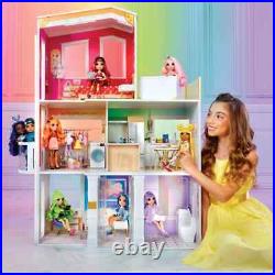 Rainbow High 3-Storey Wooden Doll House with 50 Accessories Girls Playset Toy