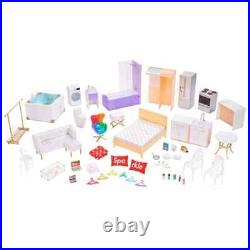 Rainbow High 3-Storey Wooden Doll House with 50 Accessories Kids Girls Play Toy