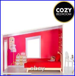 Rainbow High 3-Storey Wooden Townhouse Dollhouse Playset with Furniture