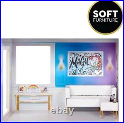 Rainbow High 3-Storey Wooden Townhouse Dollhouse Playset with Furniture