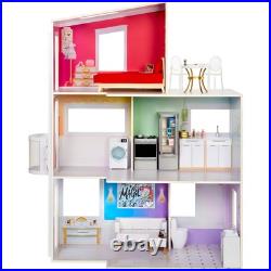Rainbow High Townhouse 3 Storey Wooden Dollhouse Rainbow High Townhouse 3 Storey Wooden Dollhouse