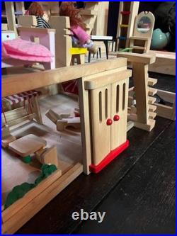 Rare Battat 112 Wooden Dolls House + Furniture, Greenhouse, Garage & Car