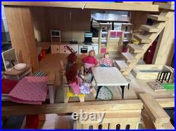 Rare Battat 112 Wooden Dolls House + Furniture, Greenhouse, Garage & Car