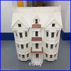 Rare Len Lewis Handmade Wooden Doll's House 4 Floors Unfinished Project