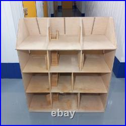 Rare Len Lewis Handmade Wooden Doll's House 4 Floors Unfinished Project