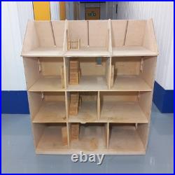 Rare Len Lewis Handmade Wooden Doll's House 4 Floors Unfinished Project