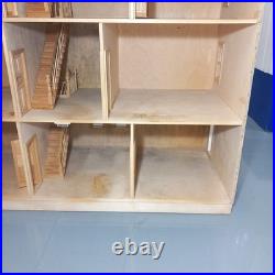 Rare Len Lewis Handmade Wooden Doll's House 4 Floors Unfinished Project