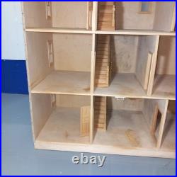Rare Len Lewis Handmade Wooden Doll's House 4 Floors Unfinished Project