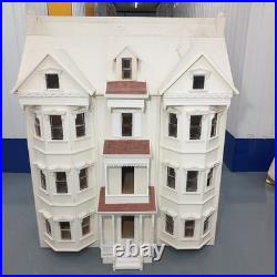 Rare Len Lewis Handmade Wooden Doll's House 4 Floors Unfinished Project