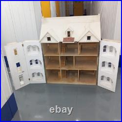 Rare Len Lewis Handmade Wooden Doll's House 4 Floors Unfinished Project