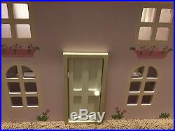 Rare Pottery Barn Dollhouse Wooden Pink 2 Story