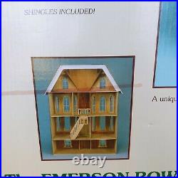 Rare VTG Greenleaf The Emerson Row Victorian Wooden Doll House + Furniture Kit