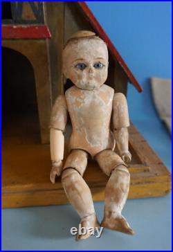 Rare Vintage Wooden Jointed Doll Wooden Jointed Doll for Dollhouse (F23-1514)