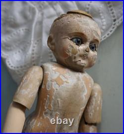 Rare Vintage Wooden Jointed Doll Wooden Jointed Doll for Dollhouse (F23-1514)