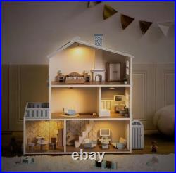 Robotime Robud Wooden Door House Six Rooms 29 Realistic Accessories 4-6 Dolls