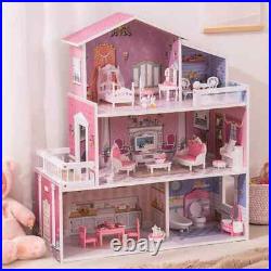 Robud Large Wooden Dolls House With Furniture & Staircase Kids Role Play Toy Set Robud Large Wooden Dolls House With Furniture & Staircase Kids Role Play Toy Set