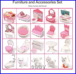 Robud Large Wooden Dolls House With Furniture & Staircase Kids Role Play Toy Set Robud Large Wooden Dolls House With Furniture & Staircase Kids Role Play Toy Set