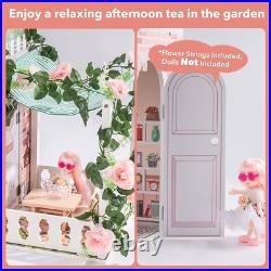 Robud Wooden Doll House with Furniture Dollhouse Kids Toy Girls Play Toys Set