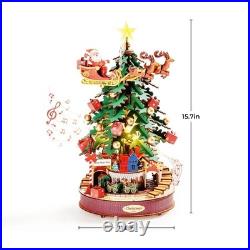 Rolife 3D DIY Christmas Melody Tree Music Box Wooden Puzzle with LED Adult Gift