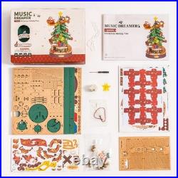 Rolife 3D DIY Christmas Melody Tree Music Box Wooden Puzzle with LED Adult Gift
