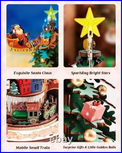 Rolife 3D DIY Christmas Melody Tree Music Box Wooden Puzzle with LED Adult Gift