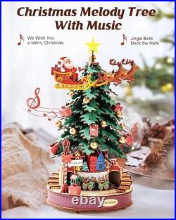 Rolife 3D DIY Christmas Melody Tree Music Box Wooden Puzzle with LED Adult Gift