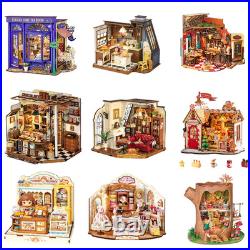 Rolife 9Kit Miniature Wooden Dollhouse DIY LED House Decor Adult Gift