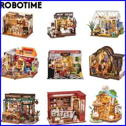 Rolife 9kits DIY LED Miniature House Wooden Dollhouse Decor Adults Gift