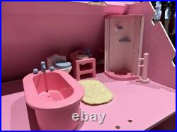 Rosebud Wooden dolls house And Village shops. Full furniture and figures inc Rosebud Wooden dolls house And Village shops. Full furniture and figures inc
