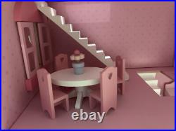 Rosebud Wooden dolls house And Village shops. Full furniture and figures inc Rosebud Wooden dolls house And Village shops. Full furniture and figures inc