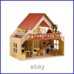 Rülke 23193 Dollhouse House with balcony and red roof Wood Ore mountains