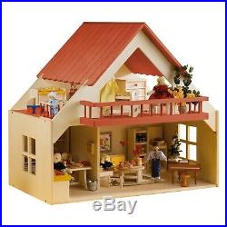 Rulke Wooden 22 inch Doll House with Balcony Free Shipping & Return