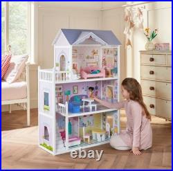 Sadie's Wooden Doll House Classic 3-Storey Dollhouse Playset for Kids Fun