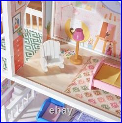 Sadie's Wooden Doll House Classic 3-Storey Dollhouse Playset for Kids Fun