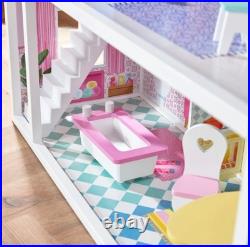 Sadie's Wooden Doll House Classic 3-Storey Dollhouse Playset for Kids Fun