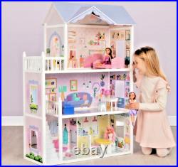 Sadie's Wooden Doll House Girl's Large Play Toy Home with Accessories Furniture